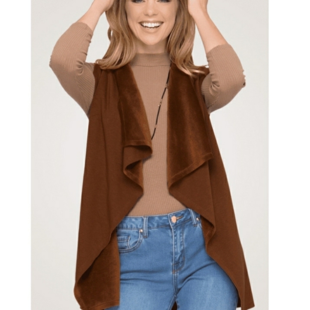 Very Berry Open Front Vest